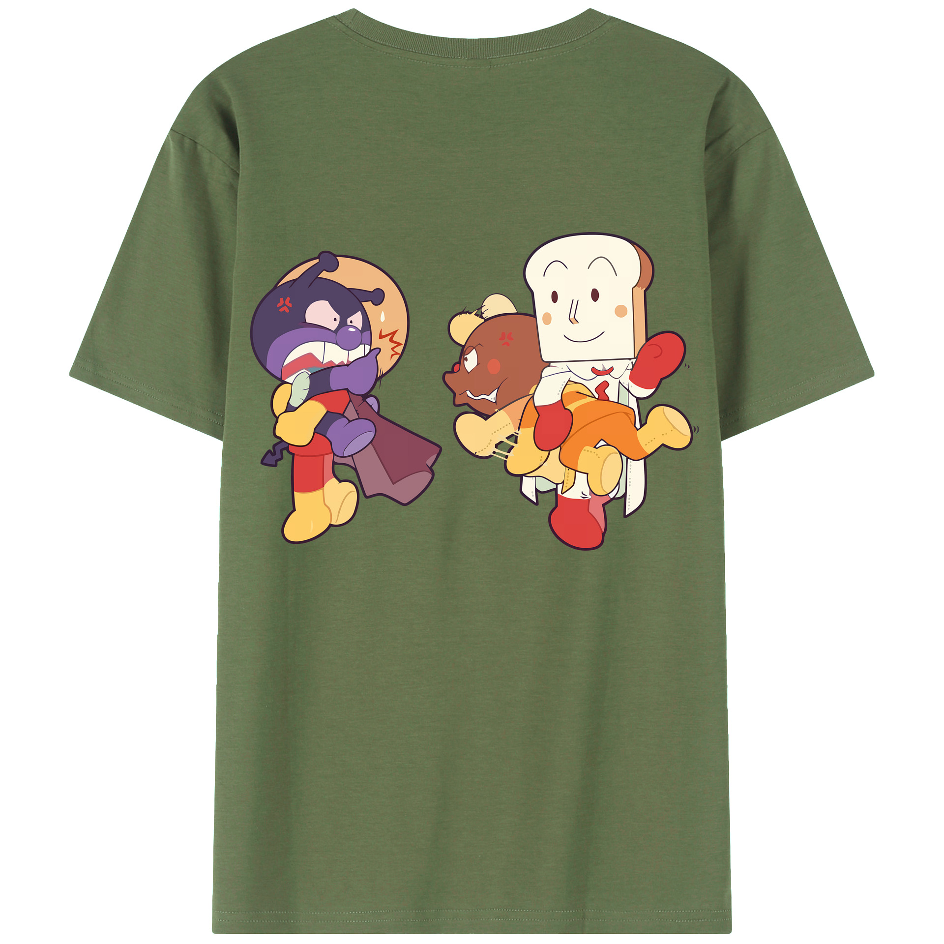 （画像用） アンパンマン Anpanman 綿100％ メンズ半袖Tシャツ（バックプリント） 通気性